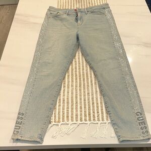 Guess Light Blue Jeans with Silver Detailing